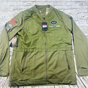 Nike Men's Jacket Full Zip Sz.Large Green Salute to‎ Service NFL New York Jets